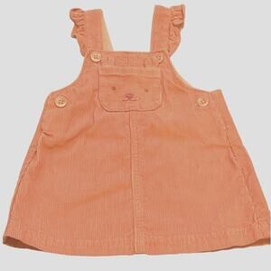 Carter's Just One You Pink Cat Face Corduroy Style Overall‎ Dress Size 6 months